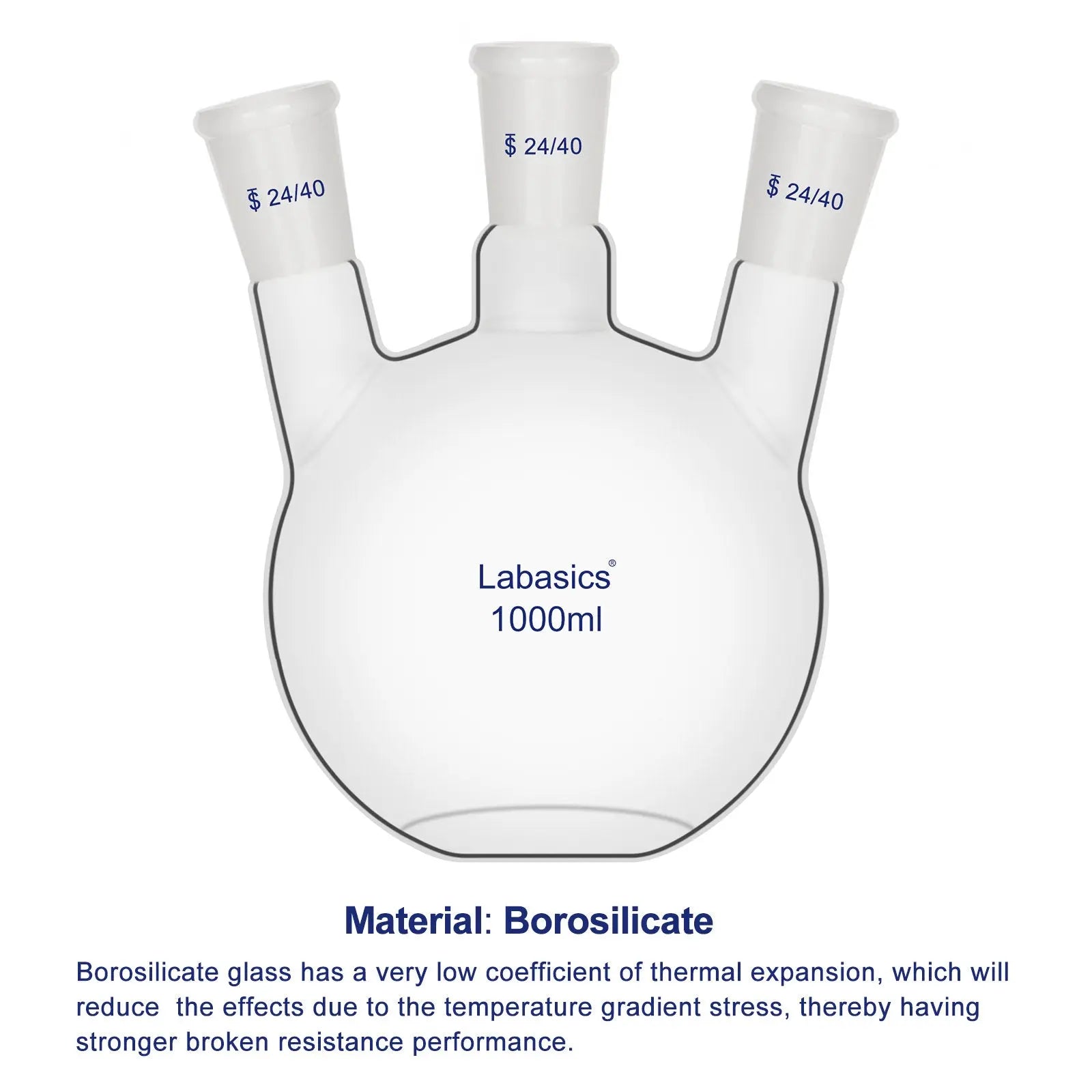Borosilicate glass material detail, high temperature and chemical resistance