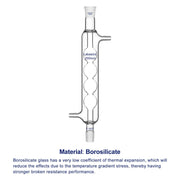 Borosilicate glass Allihn condenser with a maximum withstand temperature of 200°C