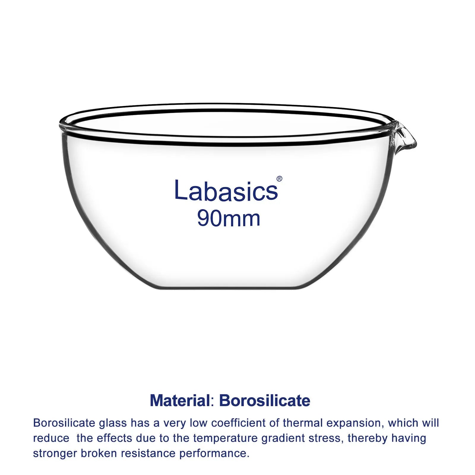 Evaporating Dish, Flat Bottom, 60-120 mm Diameter Labasics