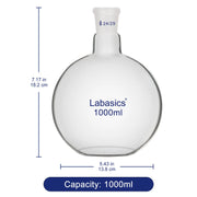 Single Neck Glass Flat Bottom Boiling Flask, 24/29 Standard Joint Labasics