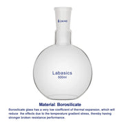Glass Flat Bottom Flask, 24/40 Standard Taper Outer Joint, 50-2000 mL Labasics