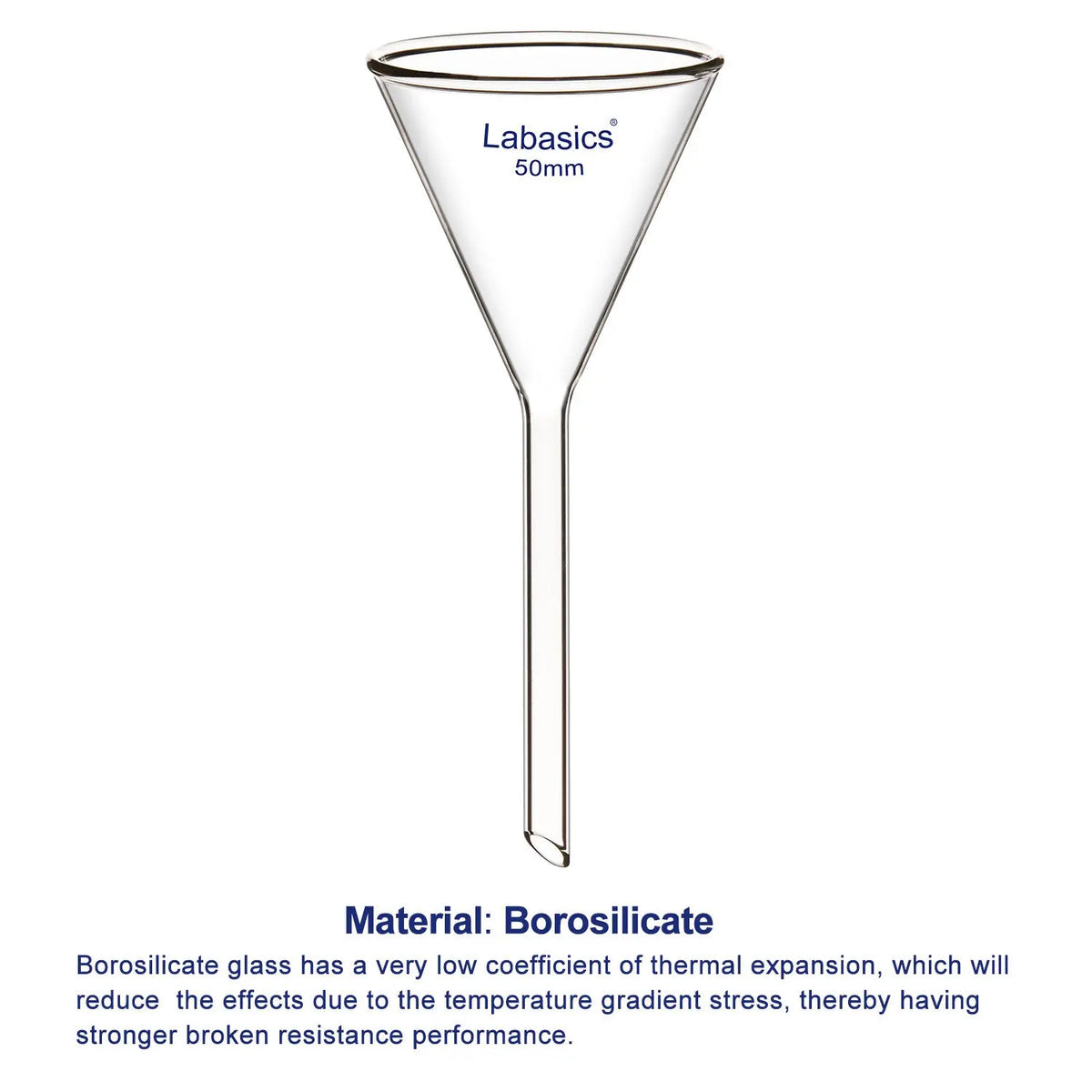 Glass Funnel, Short Stem, 2 Packs Labasics