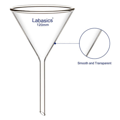 Glass Funnel Set, Short Stem, 4 Sizes, Combo Pack Labasics