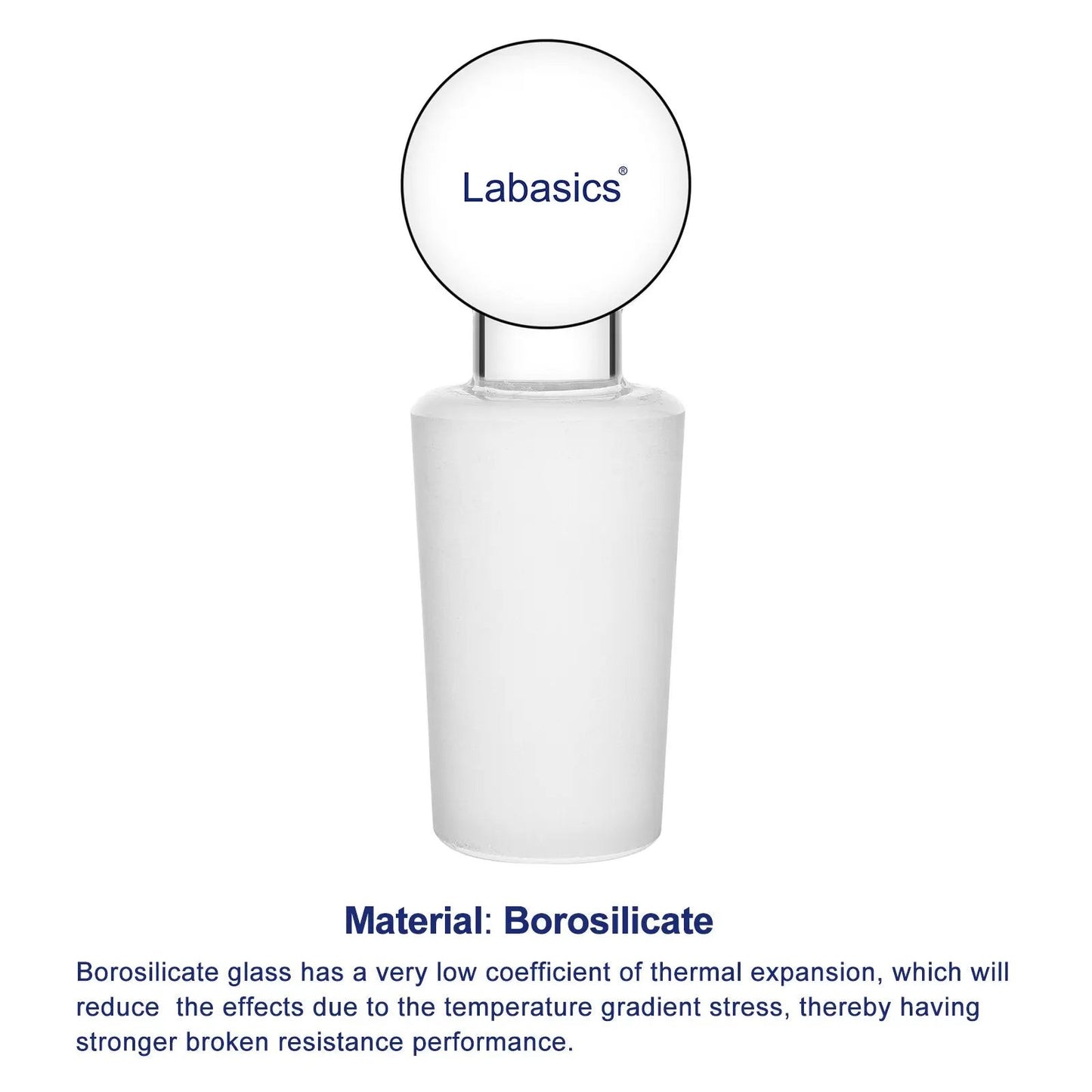 Glass Solid Stopper, Penny Head, 5 Pack Labasics