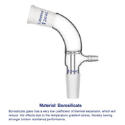 Glass Vacuum Take Off Adapter, 24/40 Joints, 105 Degree Bent Labasics