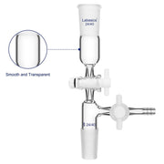 Glass Vertical Vacuum Take Off Adapter with 2 PTFE Stopcocks Labasics