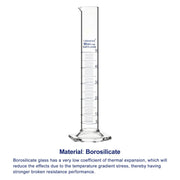 G3.3 borosilicate glass measuring cylinder with heat and corrosion resistance