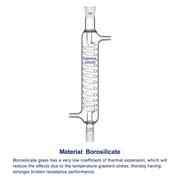 Borosilicate glass Graham condenser with a maximum withstand temperature of 200°C