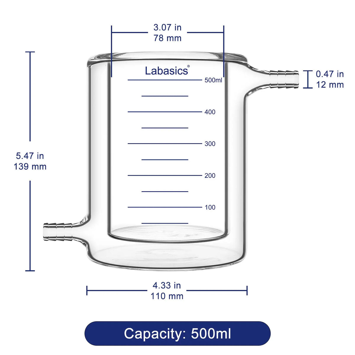 Jacketed Beaker for Thermal Control, 200-300 ml Labasics