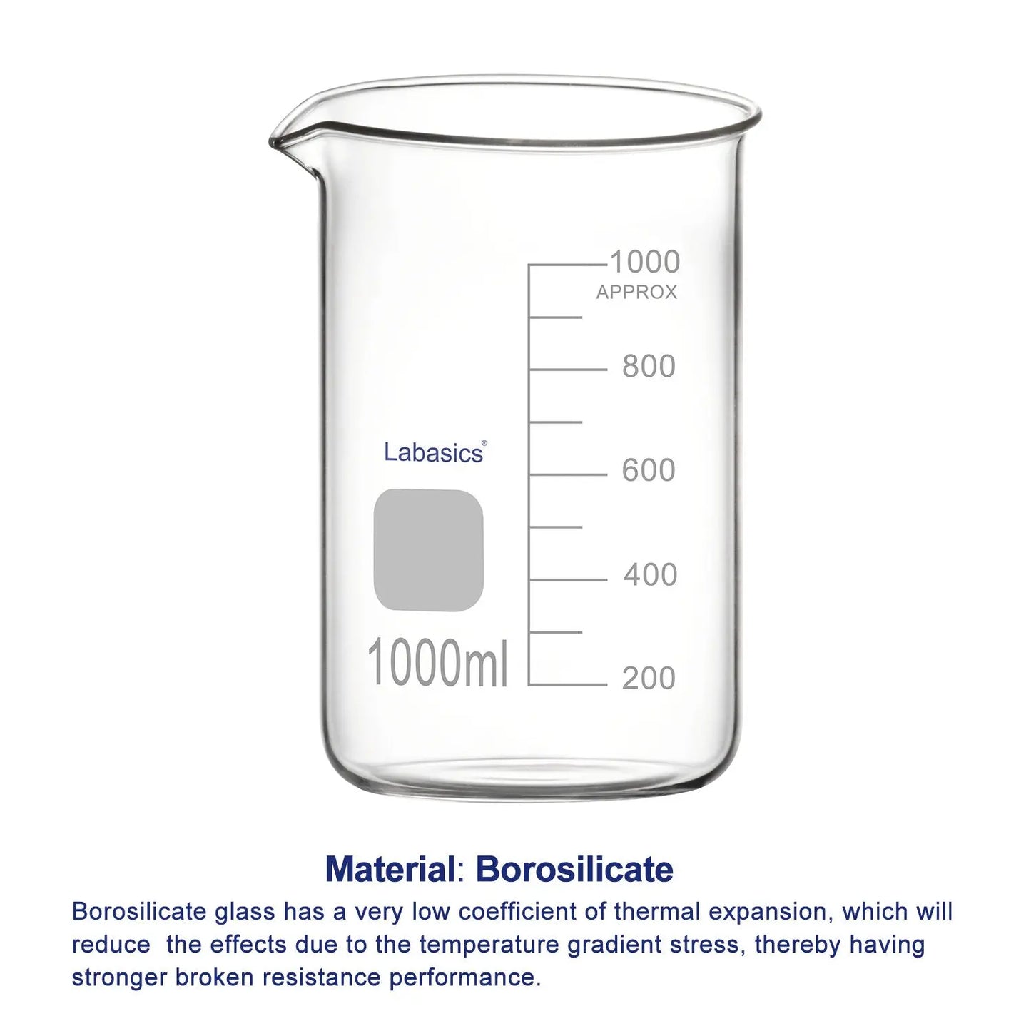 Glass Beaker, High Temperature Resistance, Laboratory use Labasics