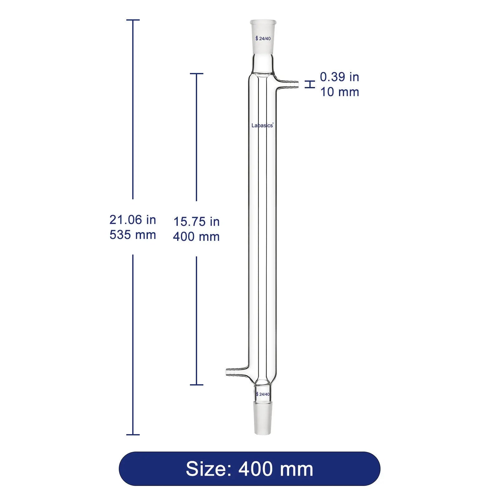 Glass Liebig Condenser, 24/40 Joint Jacket Length Labasics