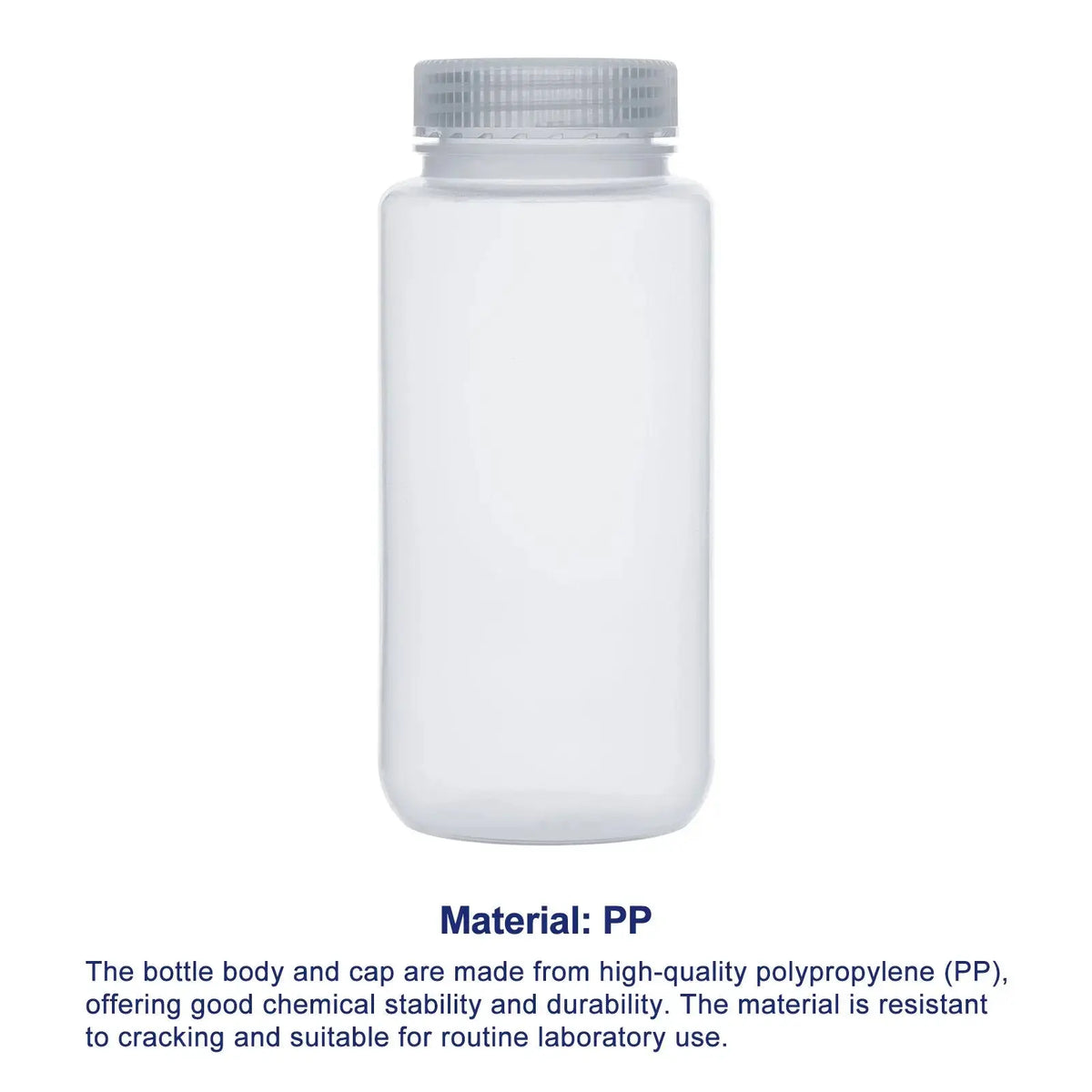 Transparent Media Storage Bottles with Screw Cap, Polypropylene, 500–1000 ml Labasics