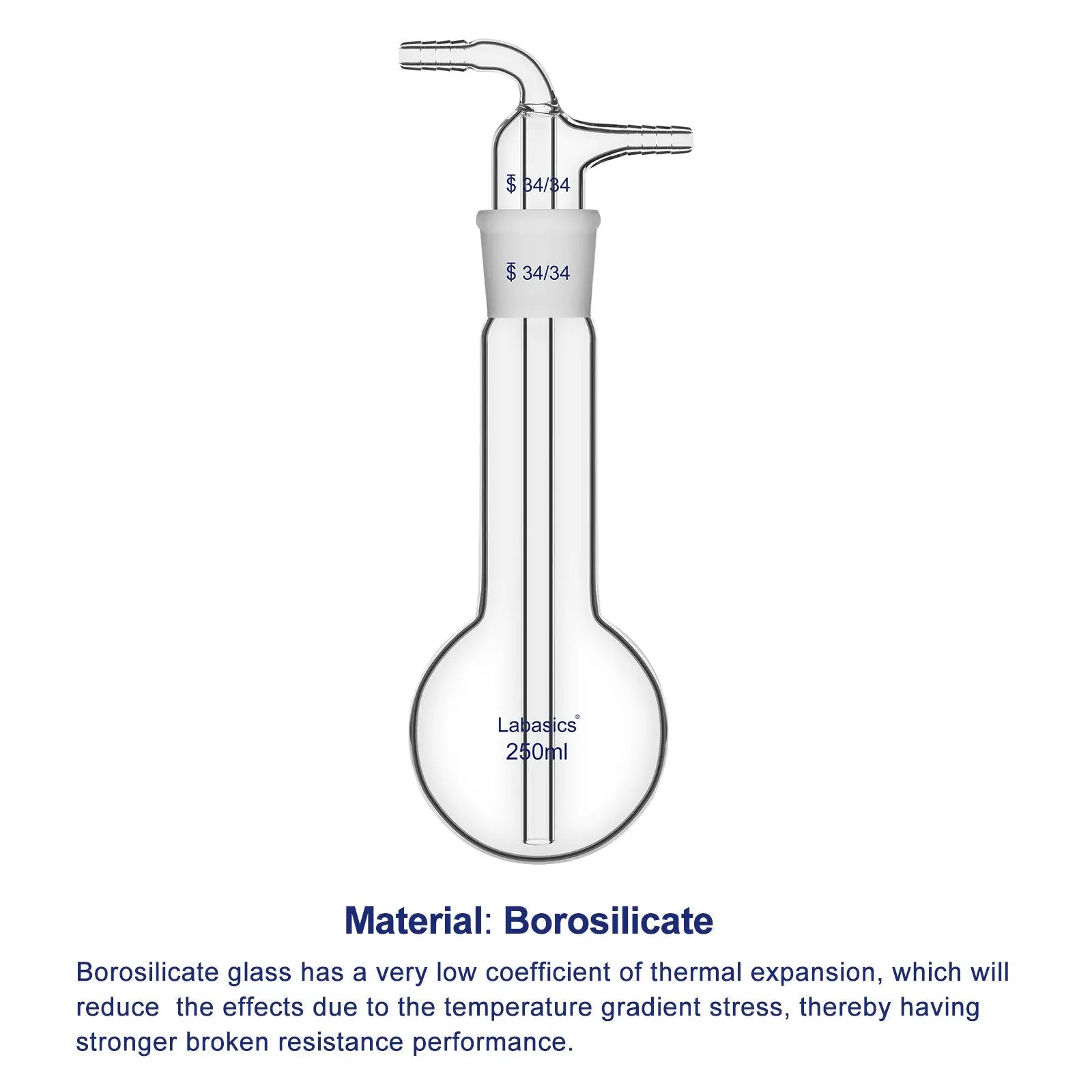 250 mL Split Vacuum Cold Trap with G3.3 Borosilicate Glass Construction
