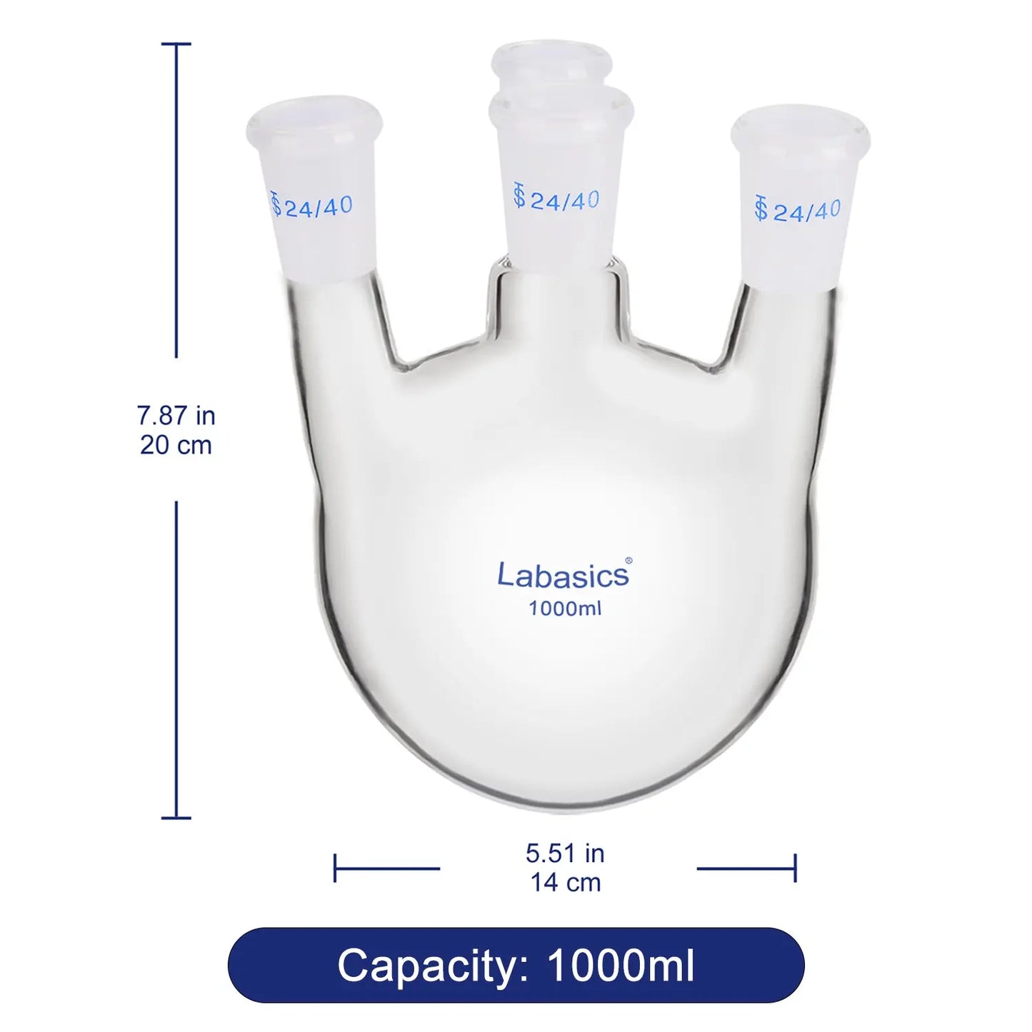 4 Neck Round Bottom Flask, 250-1000 mL Labasics