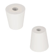 Single-Hole Rubber Stoppers, 5-Pack White Tapered Lab Seals Labasics