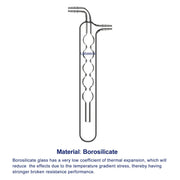 G3.3 borosilicate glass construction of spherical vacuum cold trap bubbler 200 mm length
