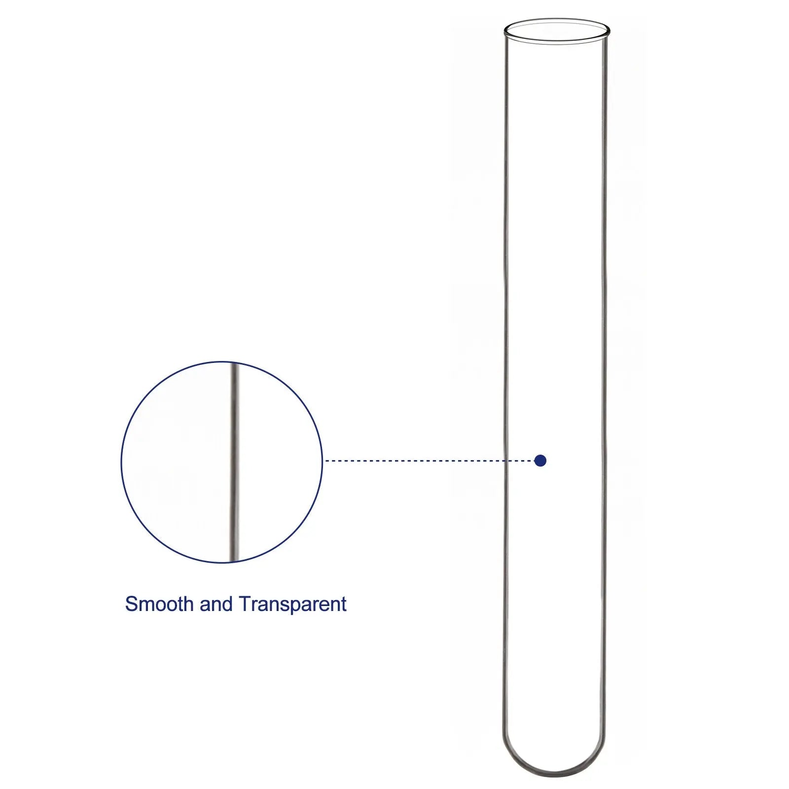 Glass Round Bottom Test Tubes, 20 mm OD X 150 mm Length, 20-50 Packs Labasics