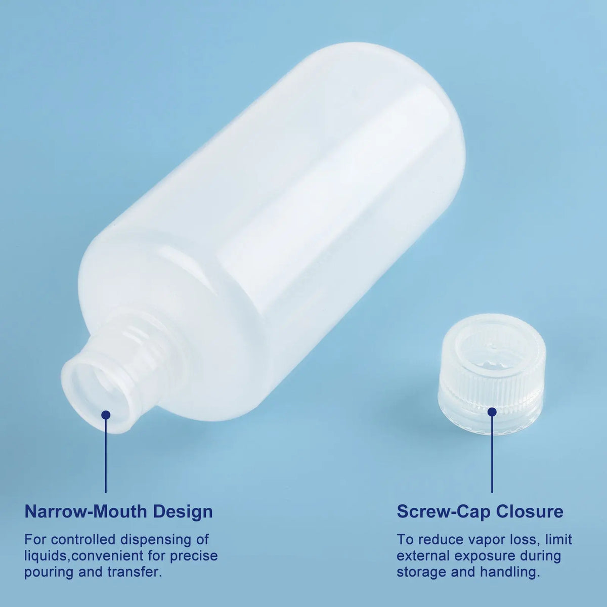 Transparent Narrow-Mouth Media Storage Bottles, Polypropylene, 250-1000 ml Labasics