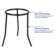 Three outward-extending metal legs designed to support a laboratory heating setup
