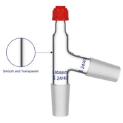 Reusable 3-way thermometer adapter with 24/40 joints for laboratory distillation