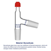 Borosilicate glass thermometer adapter with maximum withstand temperature of 250°C