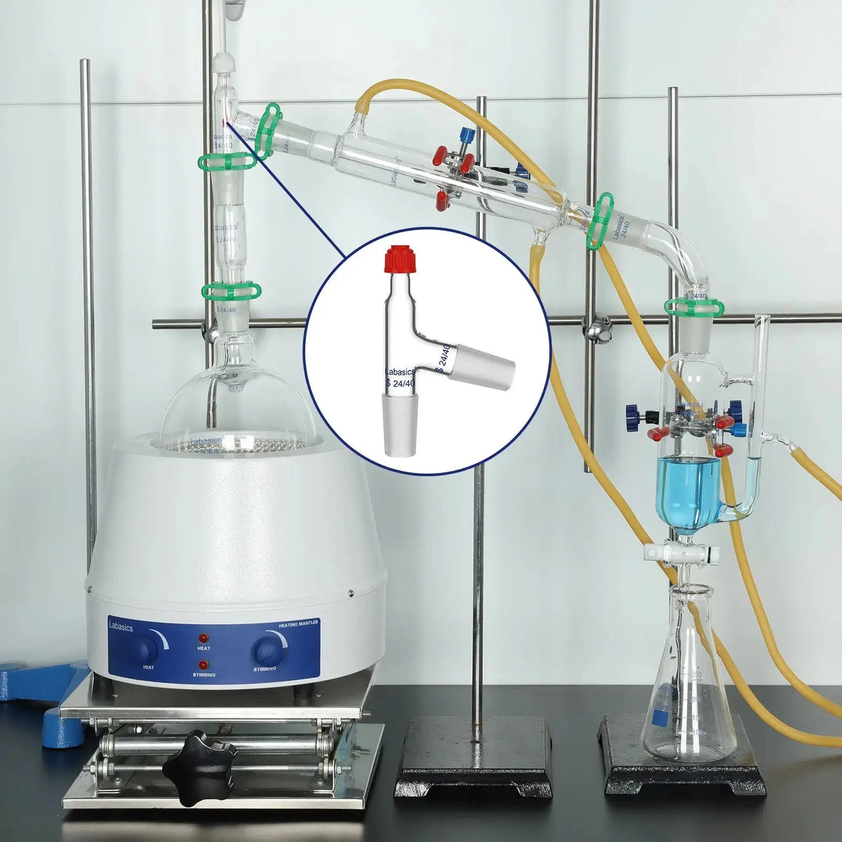 3-Way Distilling Thermometer Adapter, 24/40 | Labasics