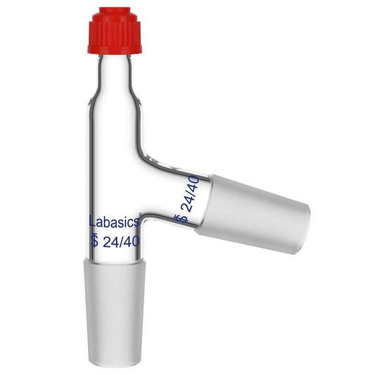 3-way distilling thermometer adapter with 24/40 joints and screw cap