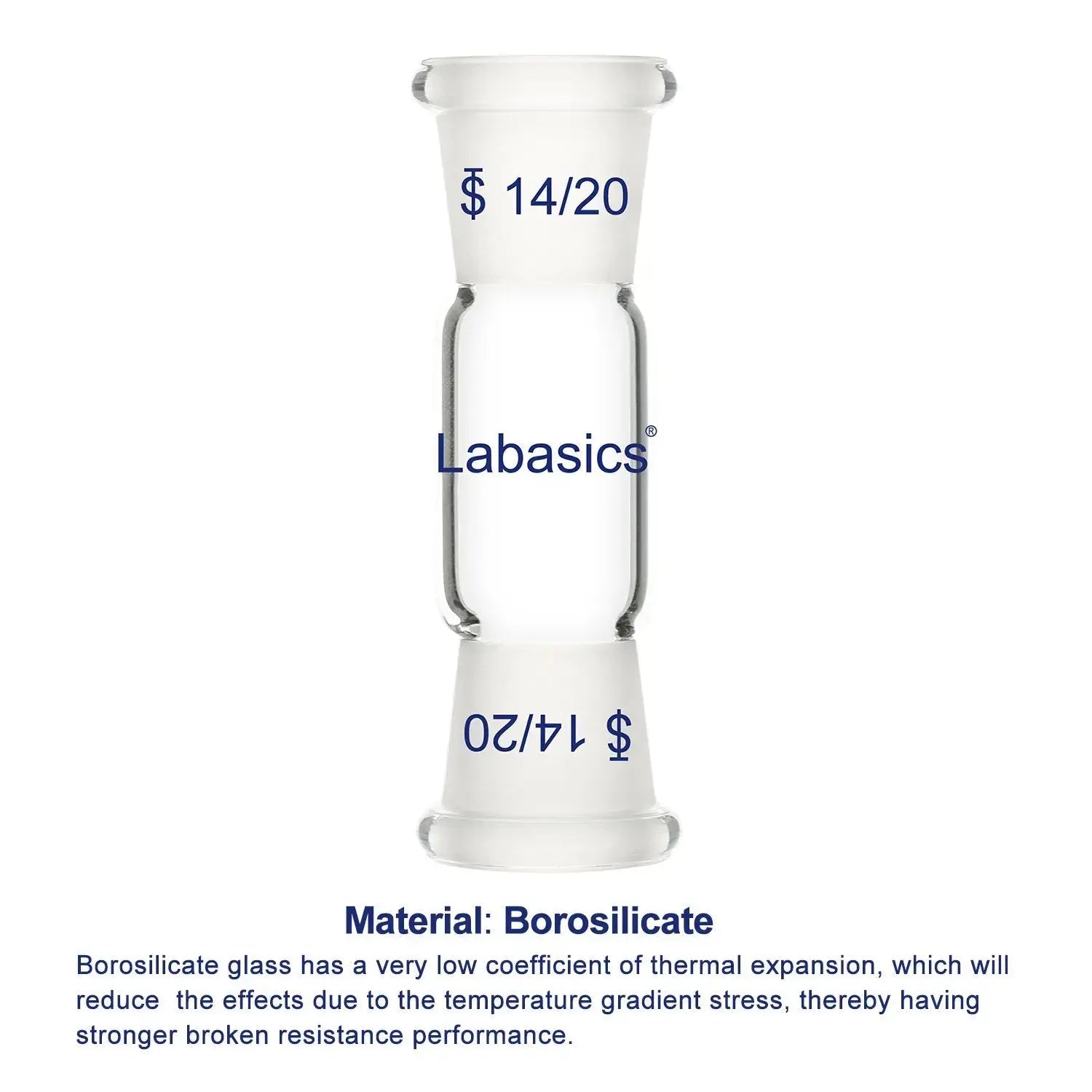 Borosilicate Glass Straight Connecting Adapter Labasics