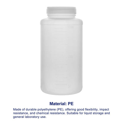 HDPE material of a wide mouth plastic reagent bottle for laboratory storage