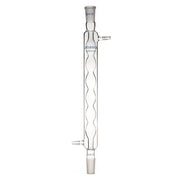 Glass Allihn condenser, 300 mm jacket length, borosilicate construction, 24/40 joint, bulb-style design for laboratory reflux condensation
