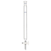 Glass chromatography column, 30 mm inner diameter, thick-walled borosilicate glass, sintered disc, PTFE stopcock, 24/40 taper joint, max 250°C, reusable
