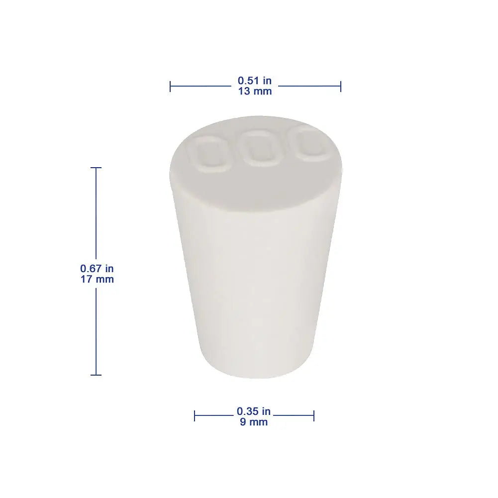 Solid Rubber Stoppers, White Tapered Lab Seal Rubber Stoppers