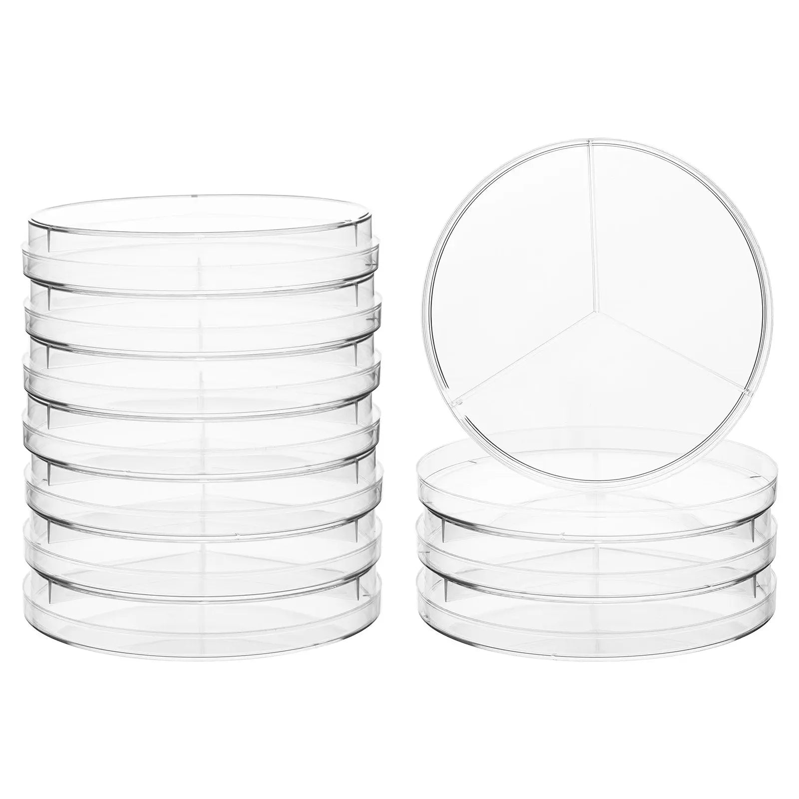 Plastic Petri Dishes, 10 Packs, 1-4 Compartments Labasics