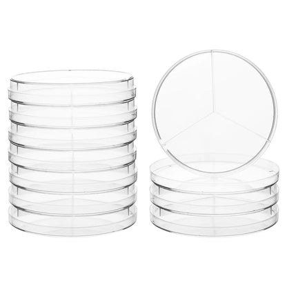 Plastic Petri Dishes, 10 Packs, 1-4 Compartments Labasics