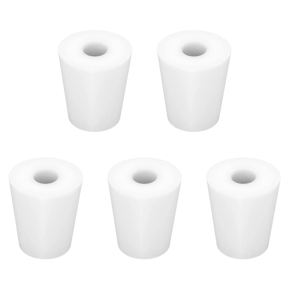 5-Pack Single-Hole Silicone Stoppers with 0.31" Hole Labasics