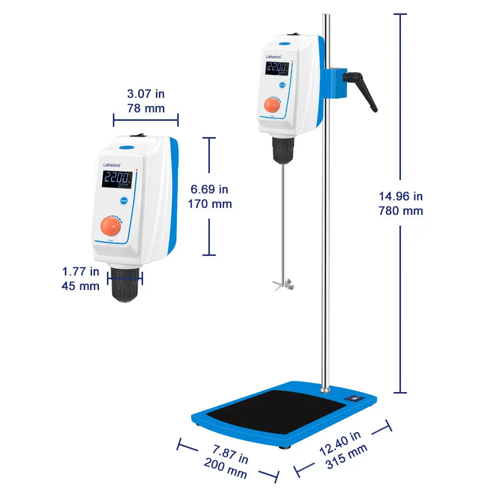 Overhead Stirrer with LCD Display, 30-2200 RPM, 20-100L Mixer Labasics
