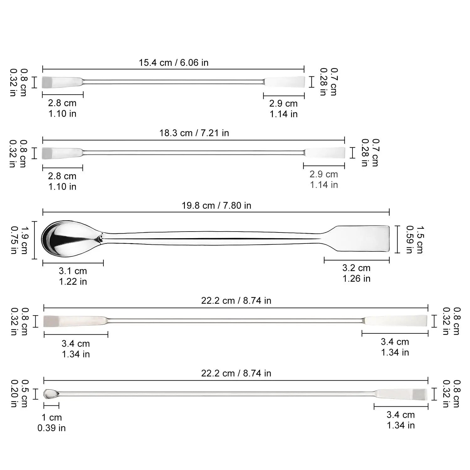 10 Pcs Lab Micro Spoon and Spatula Set Labasics