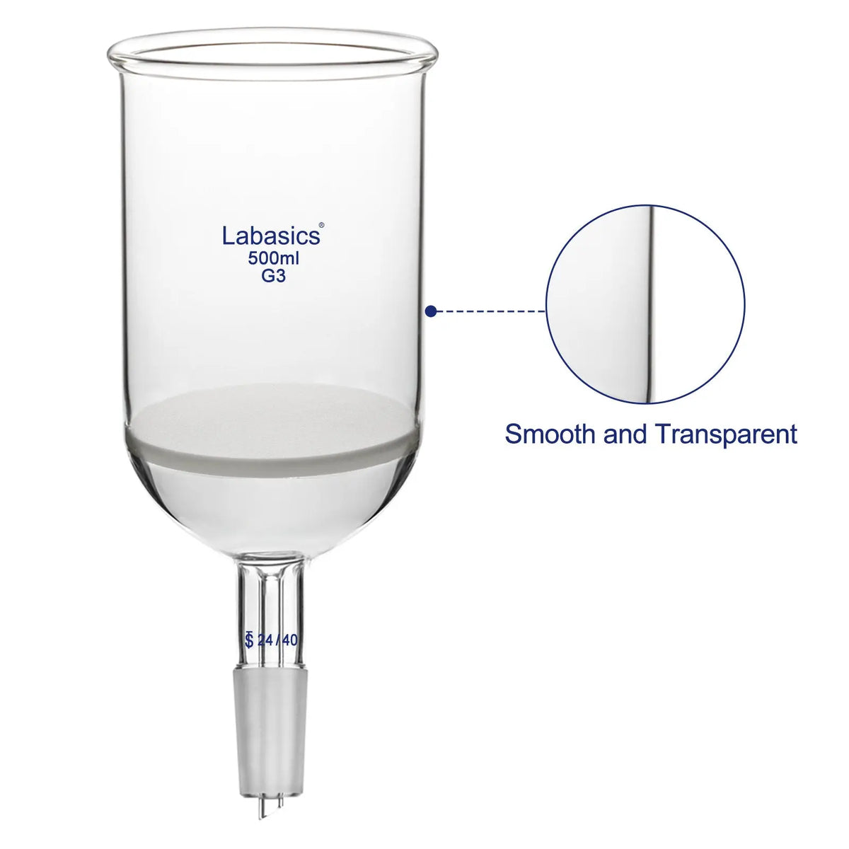 Glass Buchner Filtering Funnel with Fine Frit G3 Labasics