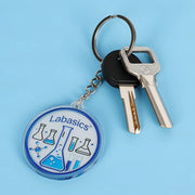 Acrylic laboratory-themed keychain as an everyday accessory or science gift