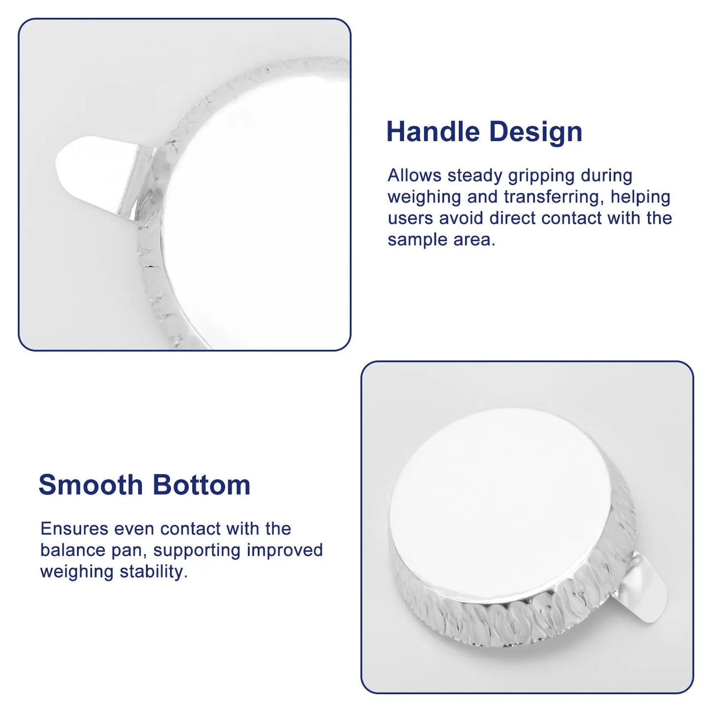 Aluminum Weighing Dishes with Handles, 100 Pack Labasics