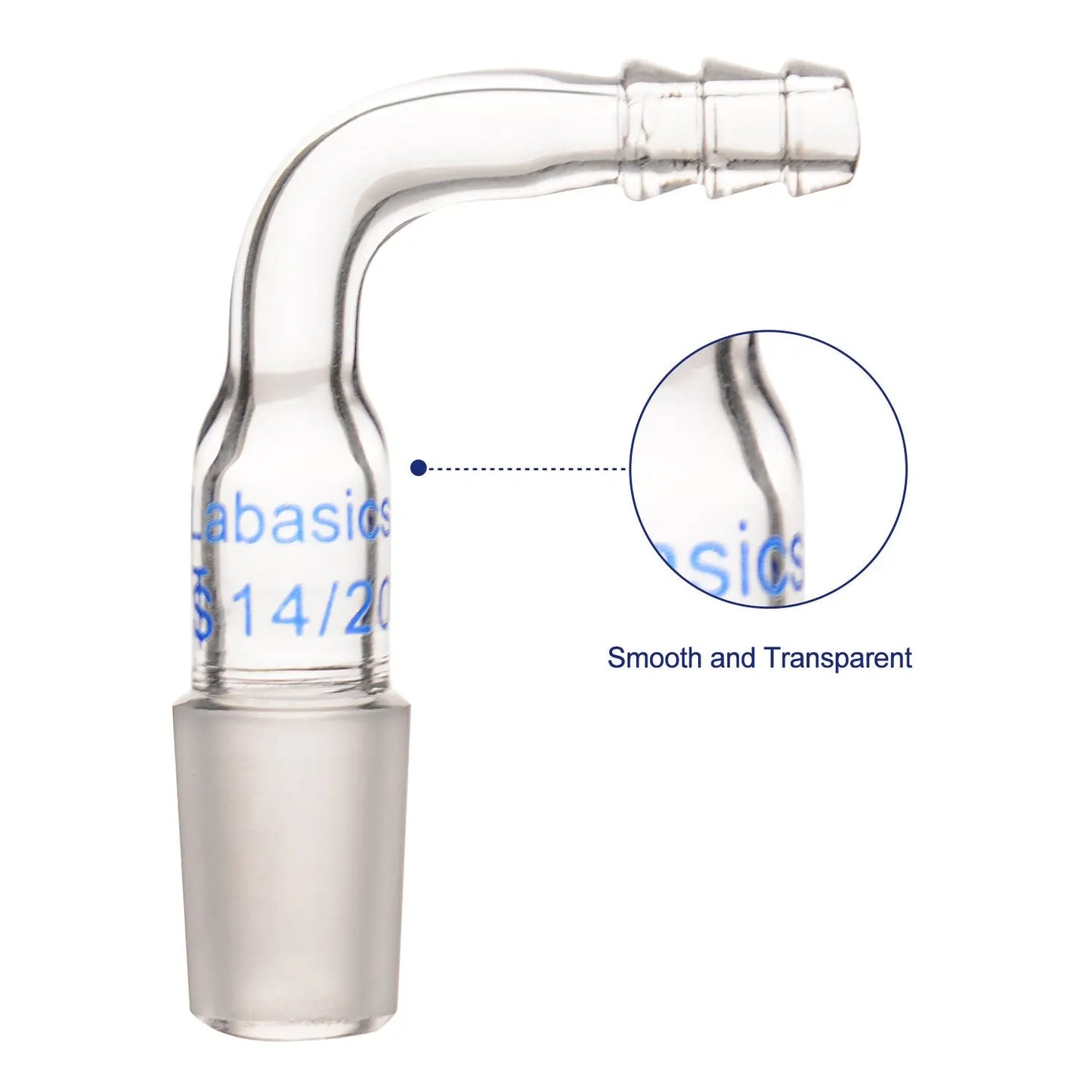 Glass Bent Inlet Adapter, Male Glass Joint Labasics