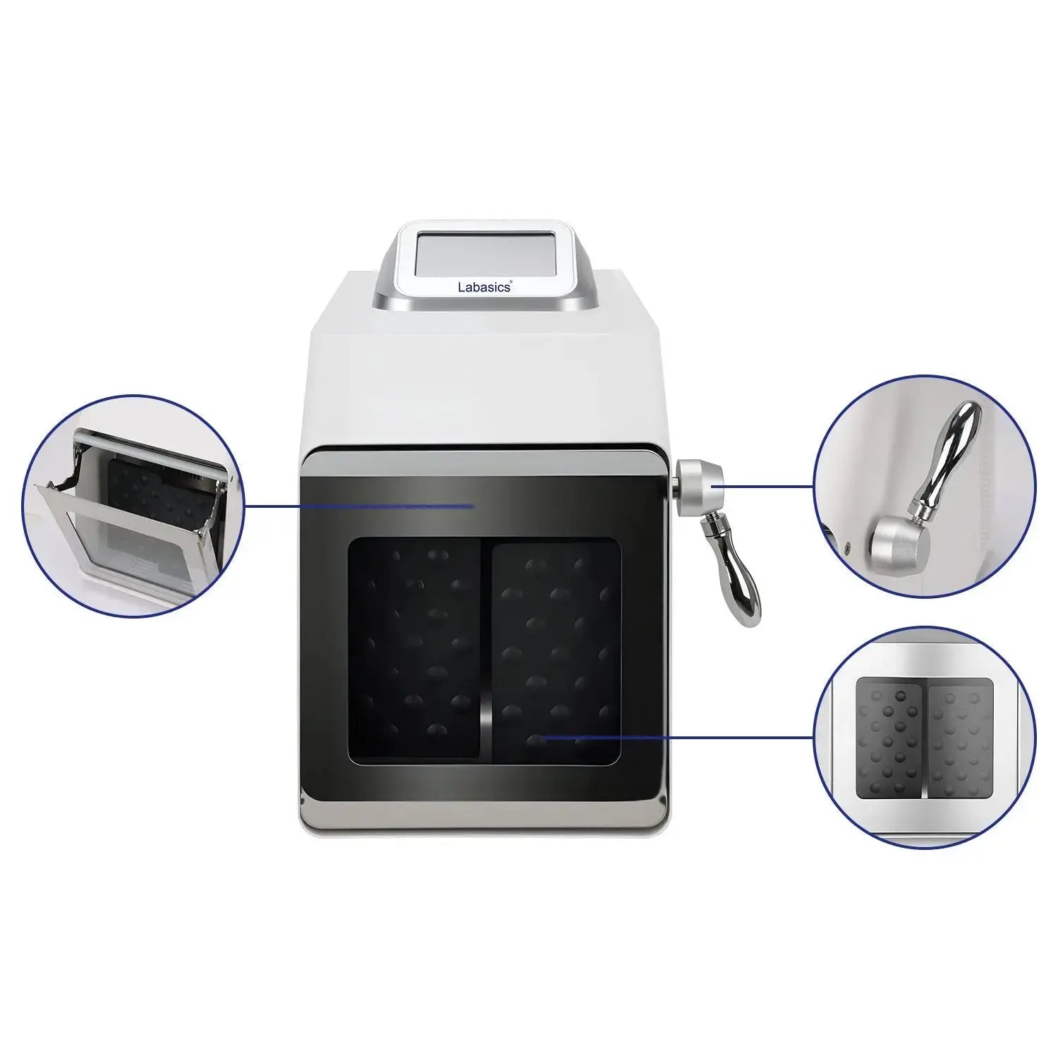 Front close-up of Digital Homogenizer with LCD Screen and Smart Control System, showing control panel