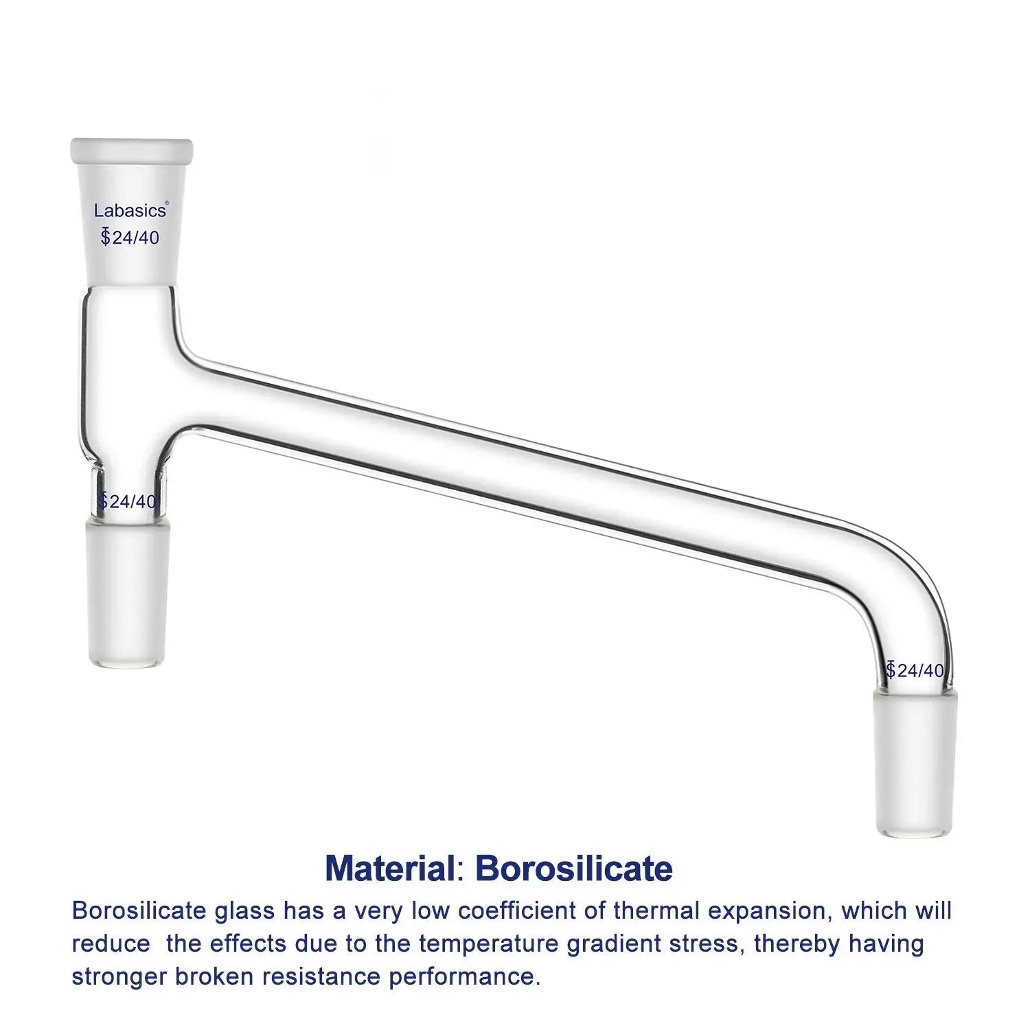 75 Degree Bent Glass Distilling Adapter Labasics