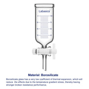 Borosilicate glass dropping funnel for laboratory liquid dispensing and transfer