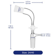 Glass Vacuum Take Off Adapter with PTFE Stopcock, 24/40 Joints, 105 Degree Bent Labasics Shop