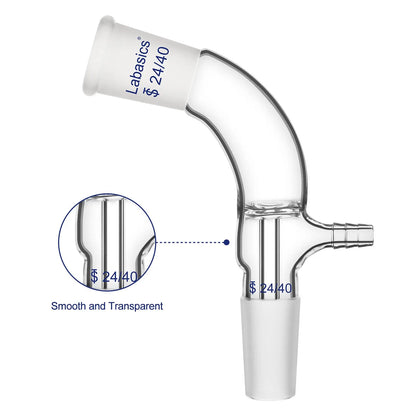 Glass Vacuum Take Off Adapter, 24/40 Joints, 105 Degree Bent Labasics