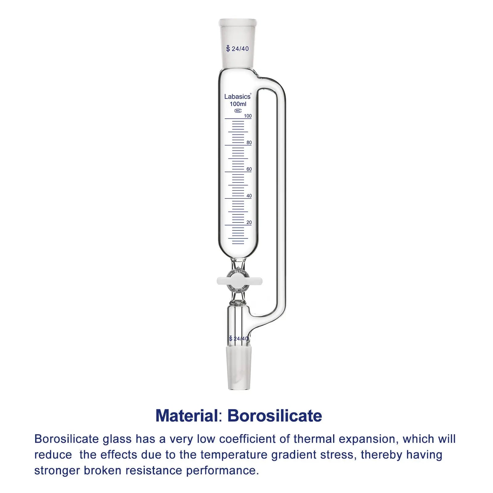 Graduated Pressure Equalizing Addition Funnel, 50-100 mL Labasics