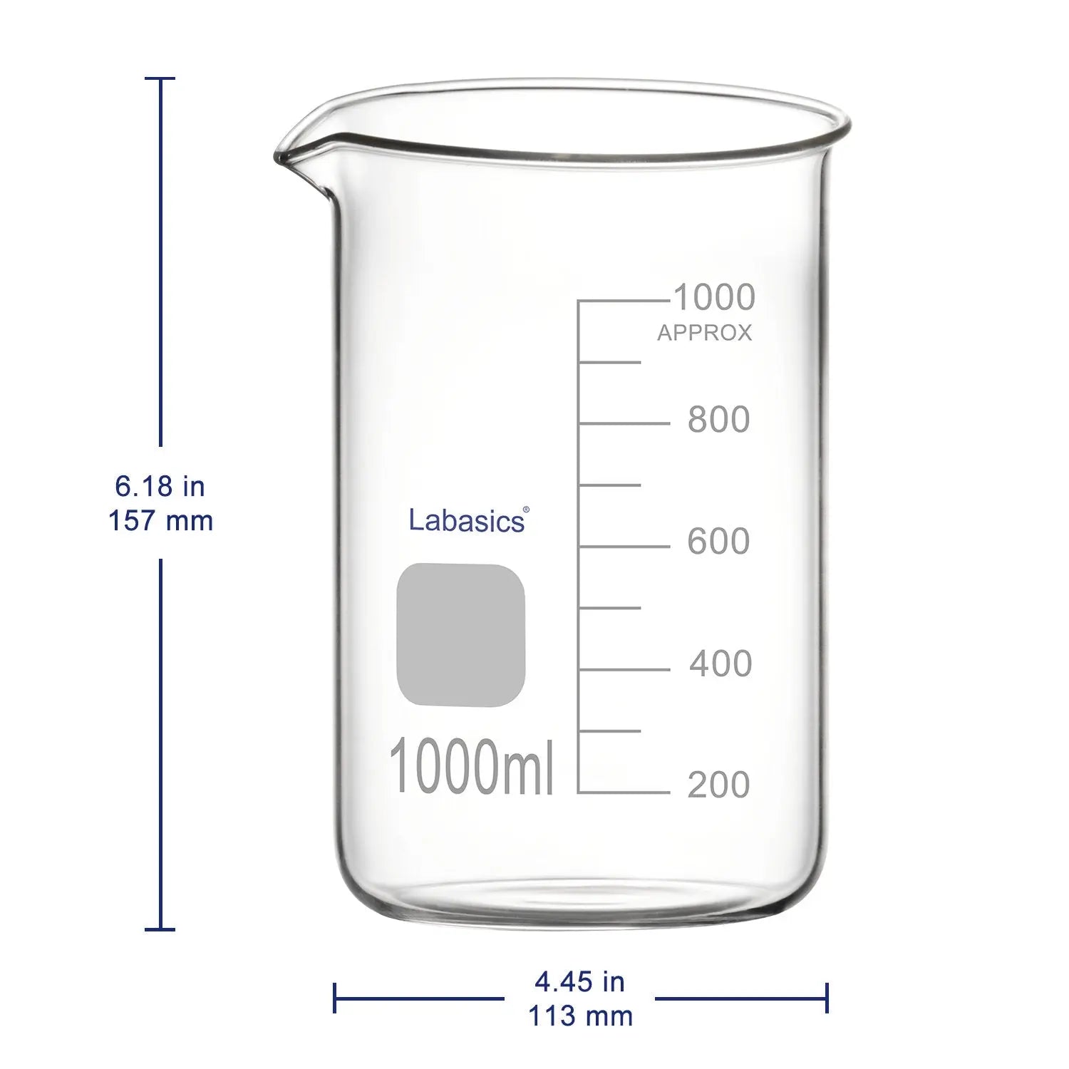 Glass Beaker, High Temperature Resistance, Laboratory use Labasics