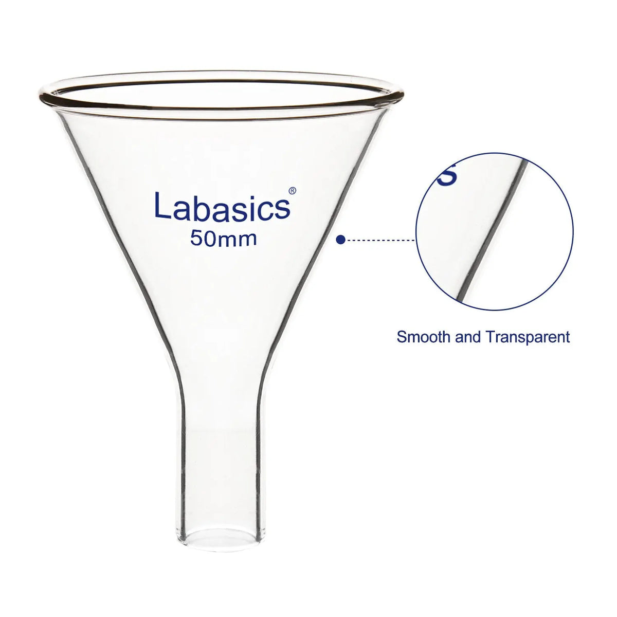 Glass Powder Funnel, 22 mm Stem Length Labasics
