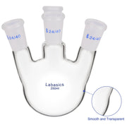 4 Neck Glass Round Bottom Boiling Flask, 24/40 Standard Taper Outer Joint, 250/500/1000 mL Labasics